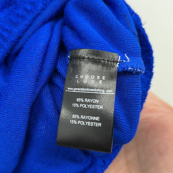 🆕Generation Love Alyssa Terry Sweatshirt Cobalt Blue - Picture 6 of 11
